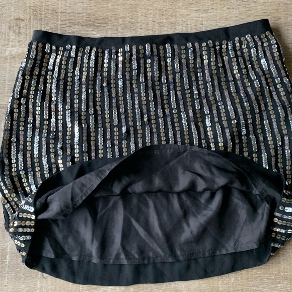 THEORY sequin 100% silk mini skirt sz 2 party evening event formal lined - Picture 12 of 16
